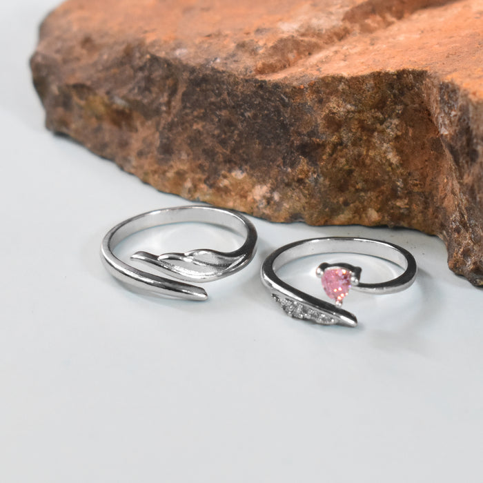 Elegant Silver Couple Ring Set – A Timeless Symbol of Love