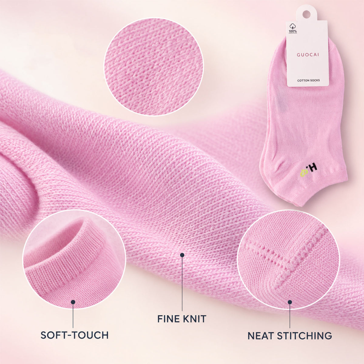 Low Cut Ankle Socks for Women, Soft Stretchable No Show Sports Socks (1 Pair)