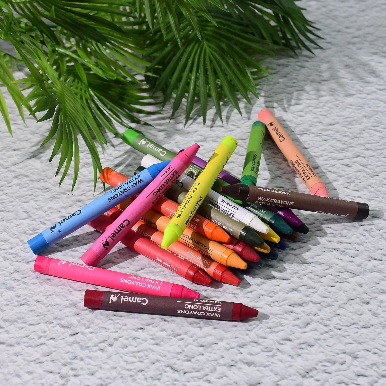 Camel Wax Crayons Extra Long – 26 Vibrant Shades