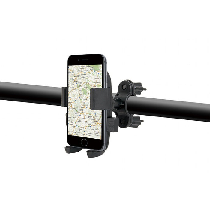 Durable bicycle phone holder for handlebar use