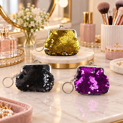 Mini Coin Purse Keychain for Travel with Clasp Closure (1 Pc)