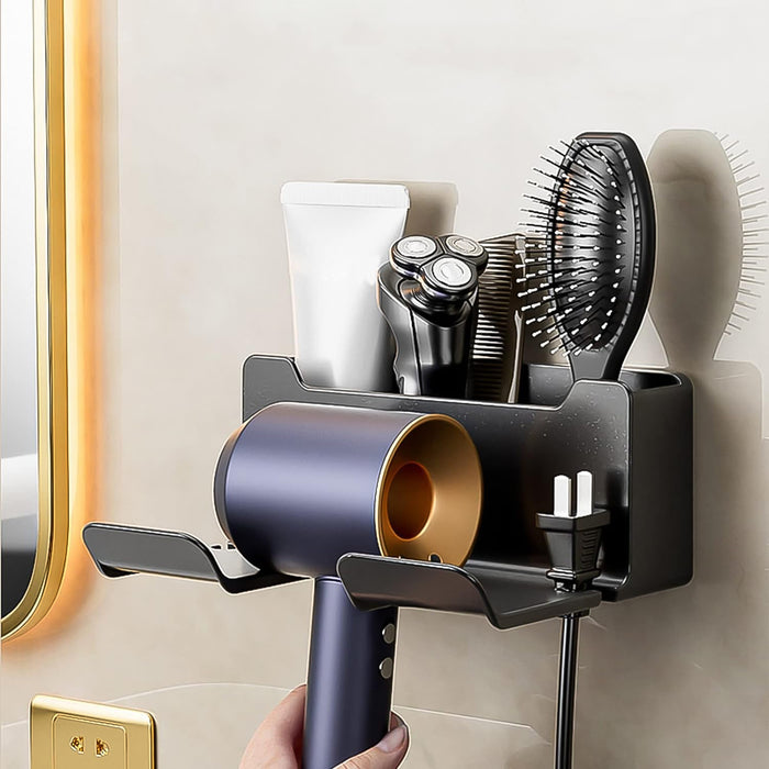 3 Compartment Wall Mount Hair Blower, Hair Dryers Holder (1 Pc)