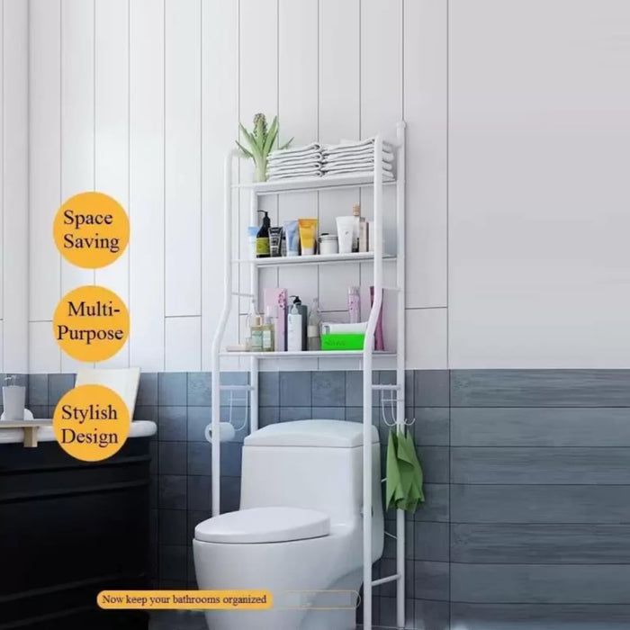Multi-Layer The Toilet Storage Rack Metal | Bathroom Shelf Space Saving Organizer for Laundry Room Wash Basin Floor Stand