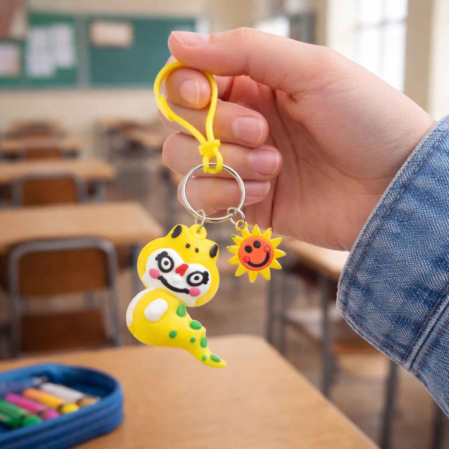cartoon dinosaur keychain for bags and keys
