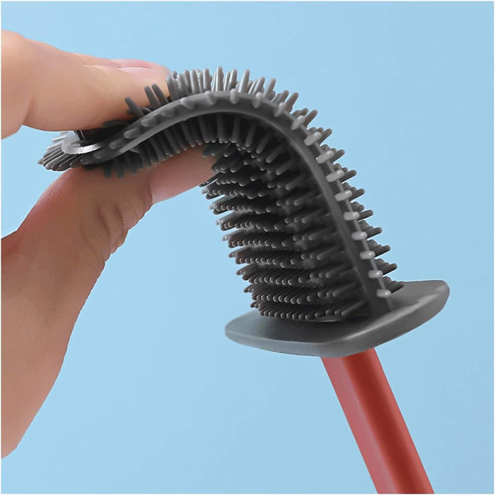 1410L Silicone Toilet Brush/ Flexible Soft Bristle Brush with Quick Dry Holder Cleaning Brush for Toilet Accessories ( Without Box )