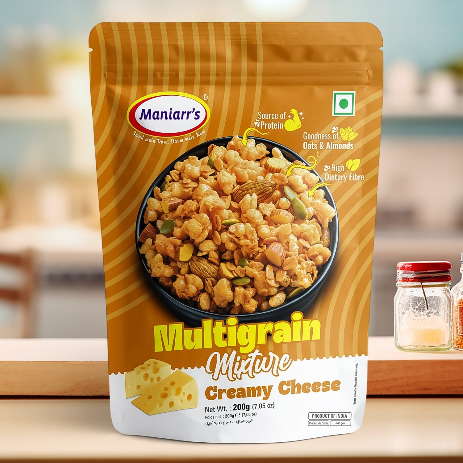 Maniarr's Creamy Cheese ROASTED MULTIGRAIN MIXTURE (200Gm)