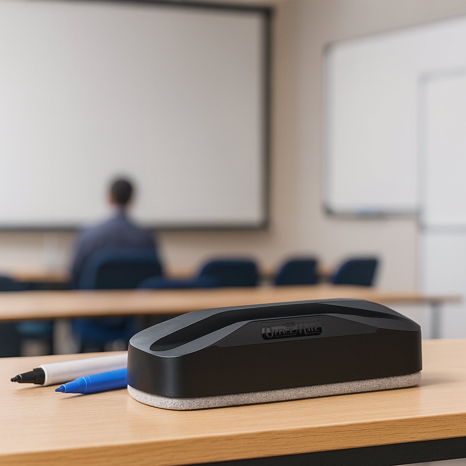 Officemate White Board Duster (Without Markers) – Durable Plastic Body, Soft Felt Surface, Easy Grip for Smooth Cleaning