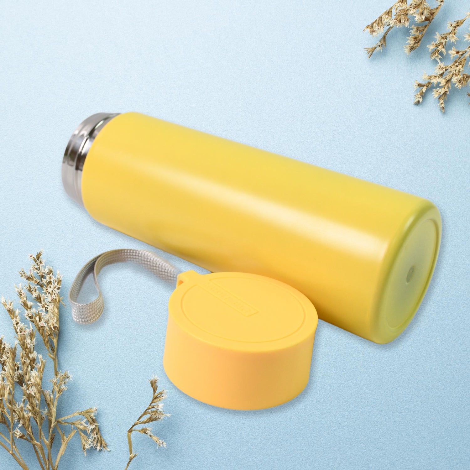 Customized / Personalized Vacuum Insulated Stainless Steel, Double walled (500 ML Approx / Yellow)