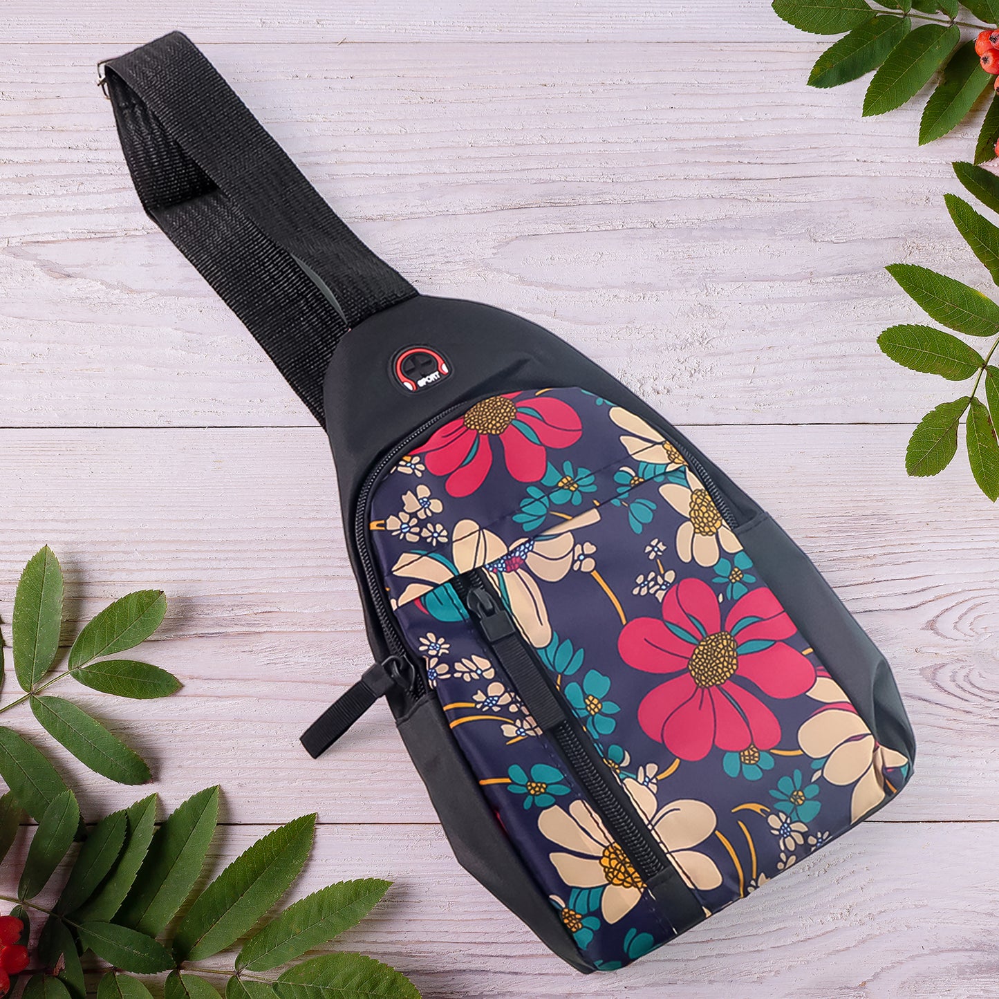 Waterproof Waist Bag, Shoulder Bags USB Charging Earphone Hook Sling Travel Bag (1 Pc / Mix Color)