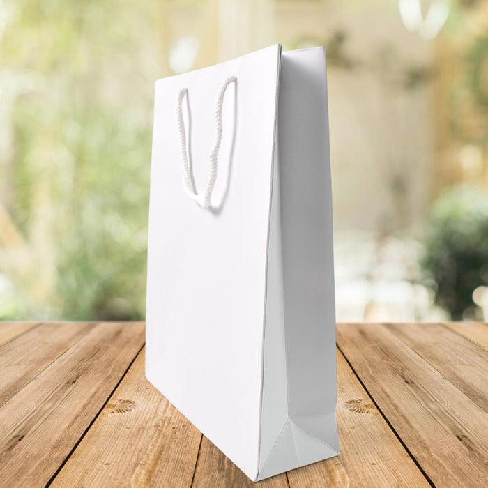 WHITE COLOUR PAPER BAG (8x10x4 Inch)