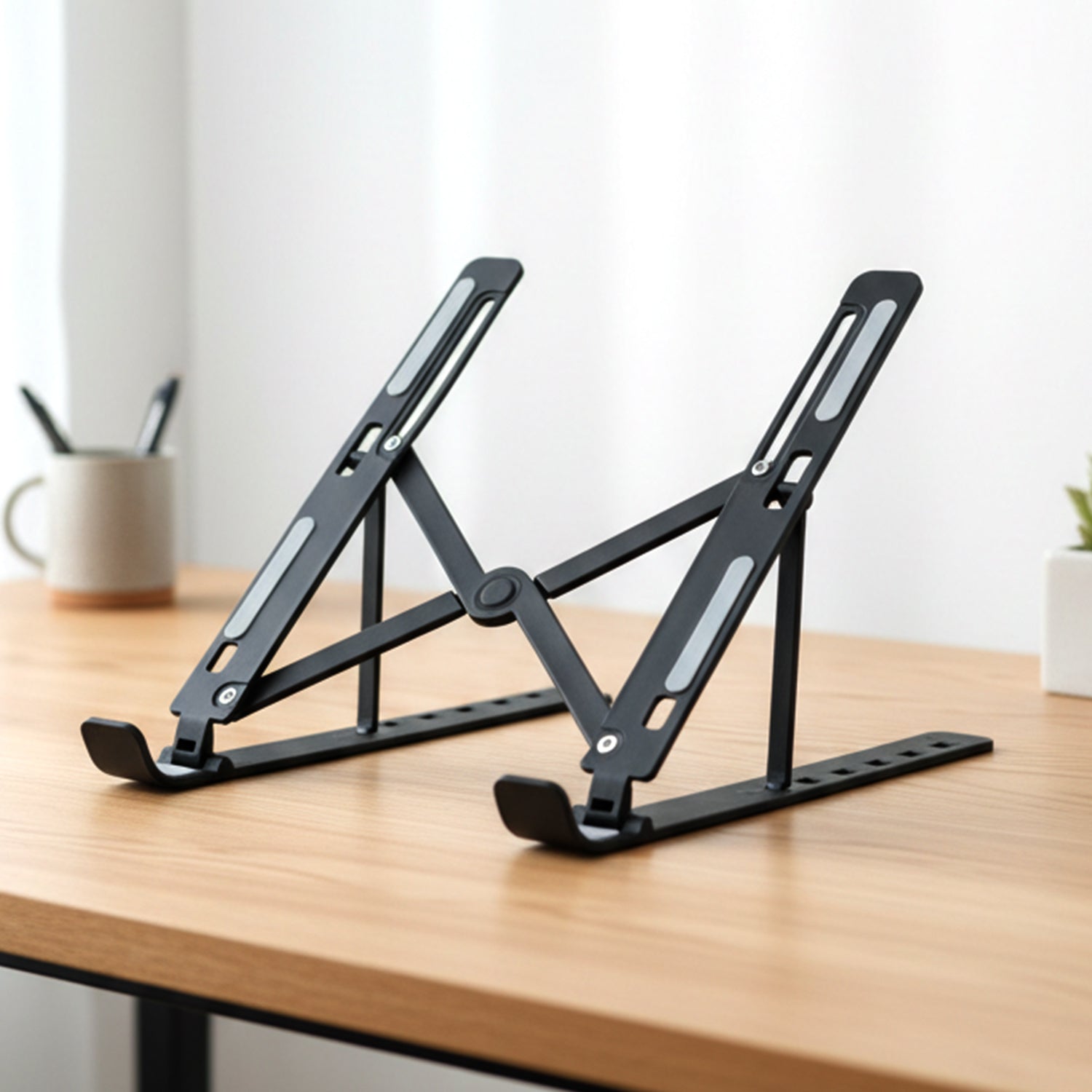 Plastic Adjustable Portable Tablet Stand – Ergonomic Holder Riser (Up to 14 inch)