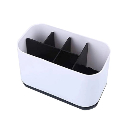 6 Compartment Multi Purpose Organizer Toothbrush Holder Stand Plastic Caddy (1 Pc)