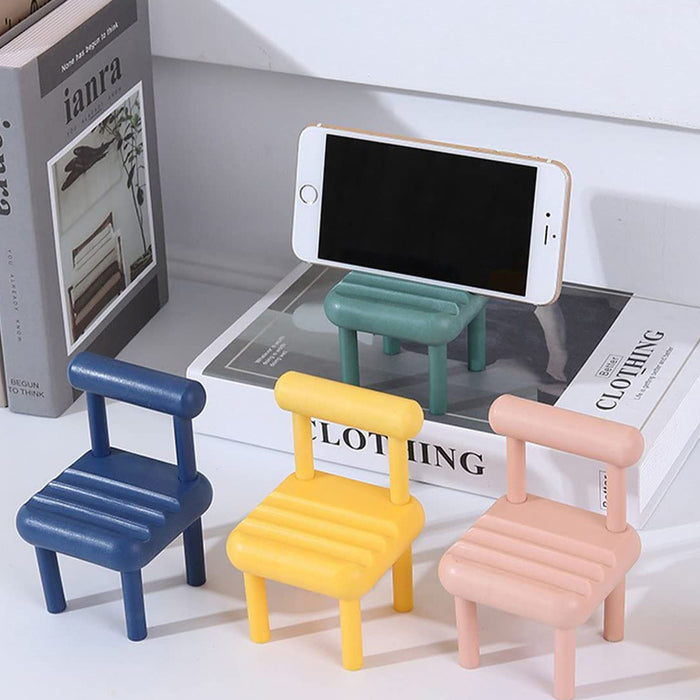 Mobile Phone Holder, Mini Chair Cell Phone Stand, Portable Smartphone Dock, Cellphone Holder for Desktop Design Compatible with All Mobile Phones (1 Pc)