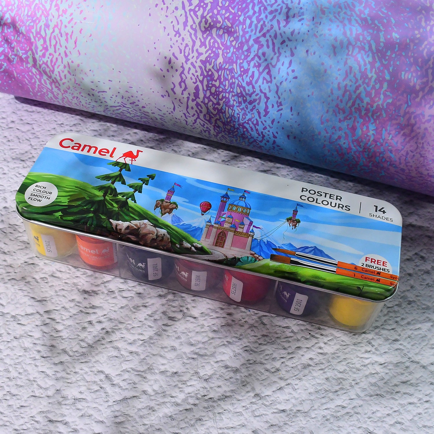 Camel Poster Colours – 14 Shades Student Set in Metal Box (10 ml Each)