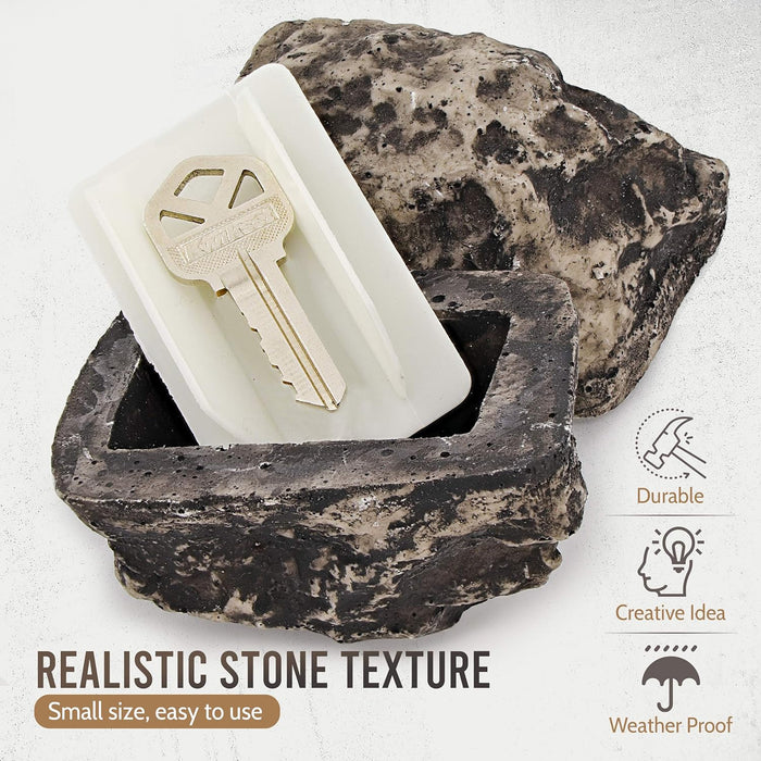 8744 Hide a Key Outside Rock Looks Like a Real Rock - Weatherproof Rock Key Perfect for Emergencies - Fake Rock Key Hider Outside Decorative (1 Pc)