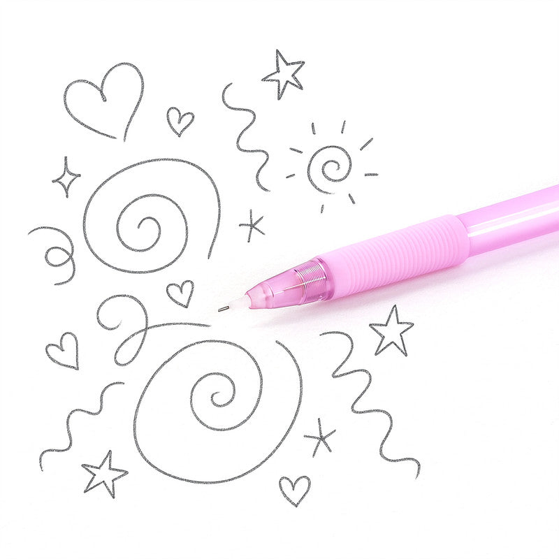 Camlin KLICK 0.5 mm Mechanical Pencil – Smooth Writing with Soft Ribbed Grip (Pack of 10 – Pink, Blue & Grey)