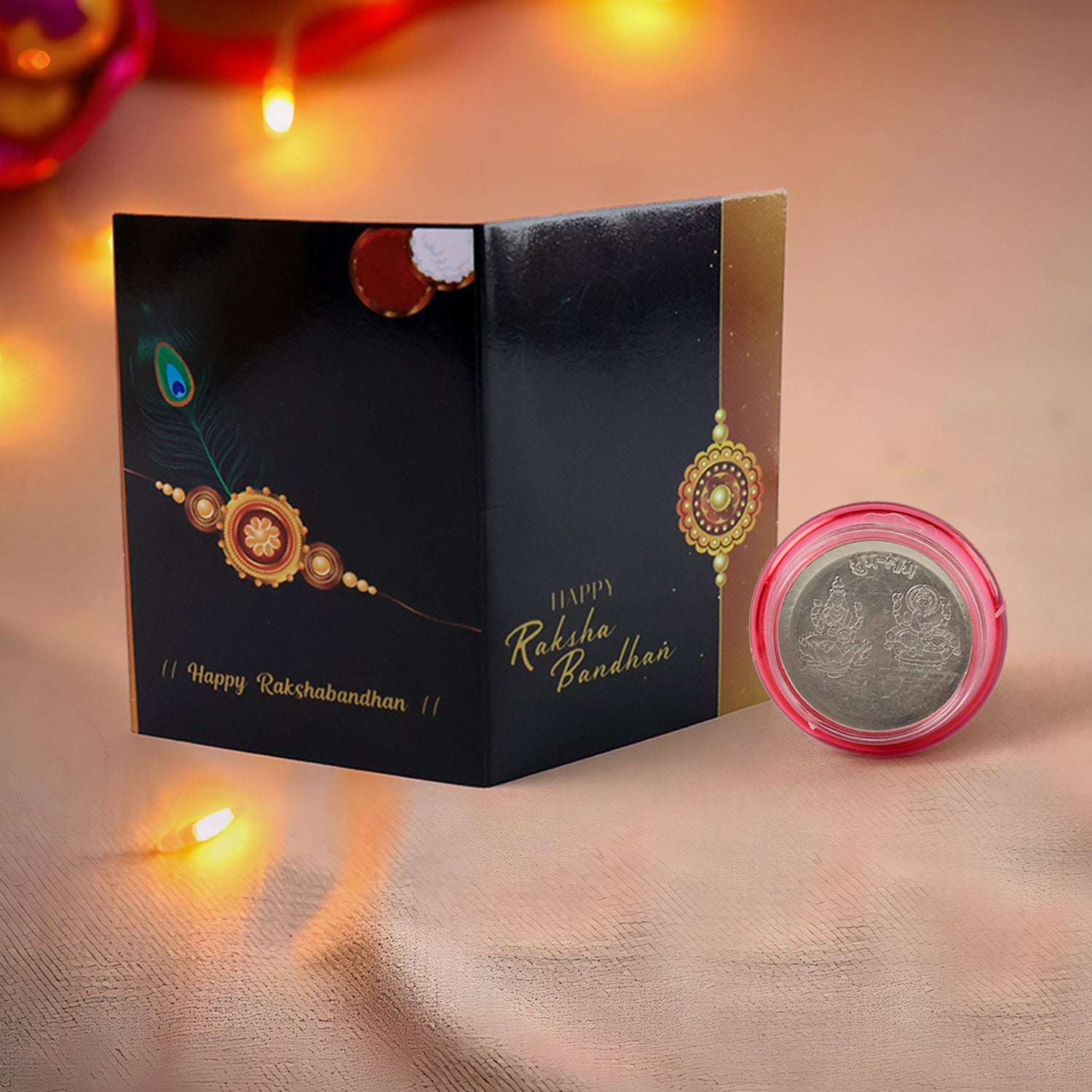 Choco Magic 3 Random Rakhi Gift Combo with Greeting Card, Coin & Roli Chawal