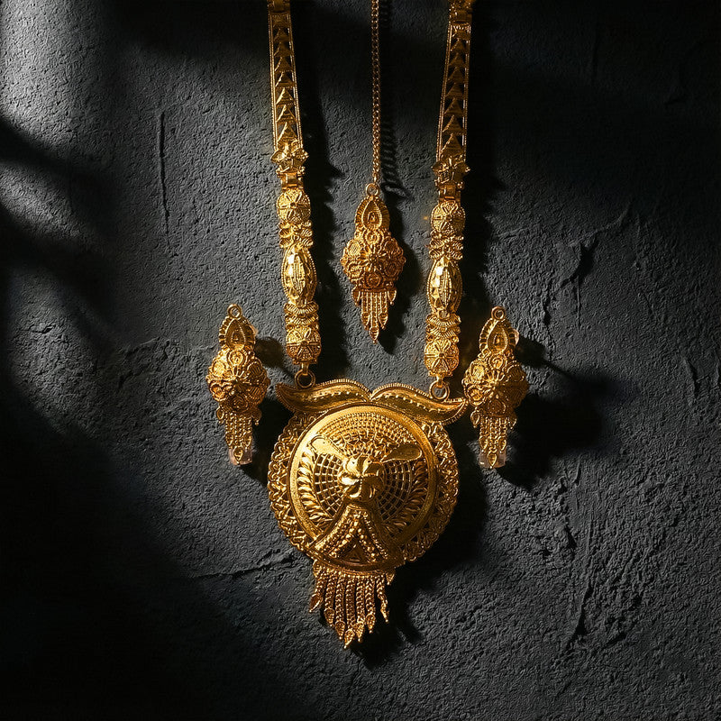Premium Traditional Gold-Tone Necklace Set for Weddings & Festive Occasions
