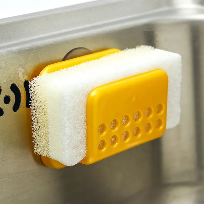 Self Adhesive Sponge Holder No-Drilling Soap Holder for Shower Bathroom Kitchen, Sponge Holder - Kitchen Sink Organizer - Sink Caddy - Soap Holder - Spoon Rest - Multipurpose Use