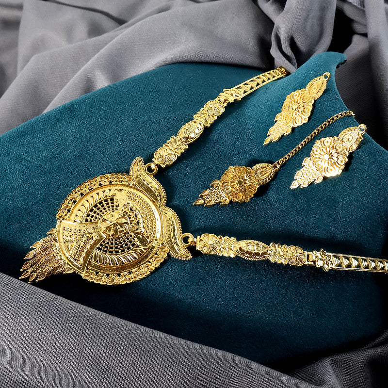 Golden Aura Regal Mandala Necklace Set – Trending Premium Bridal & Festive Jewellery