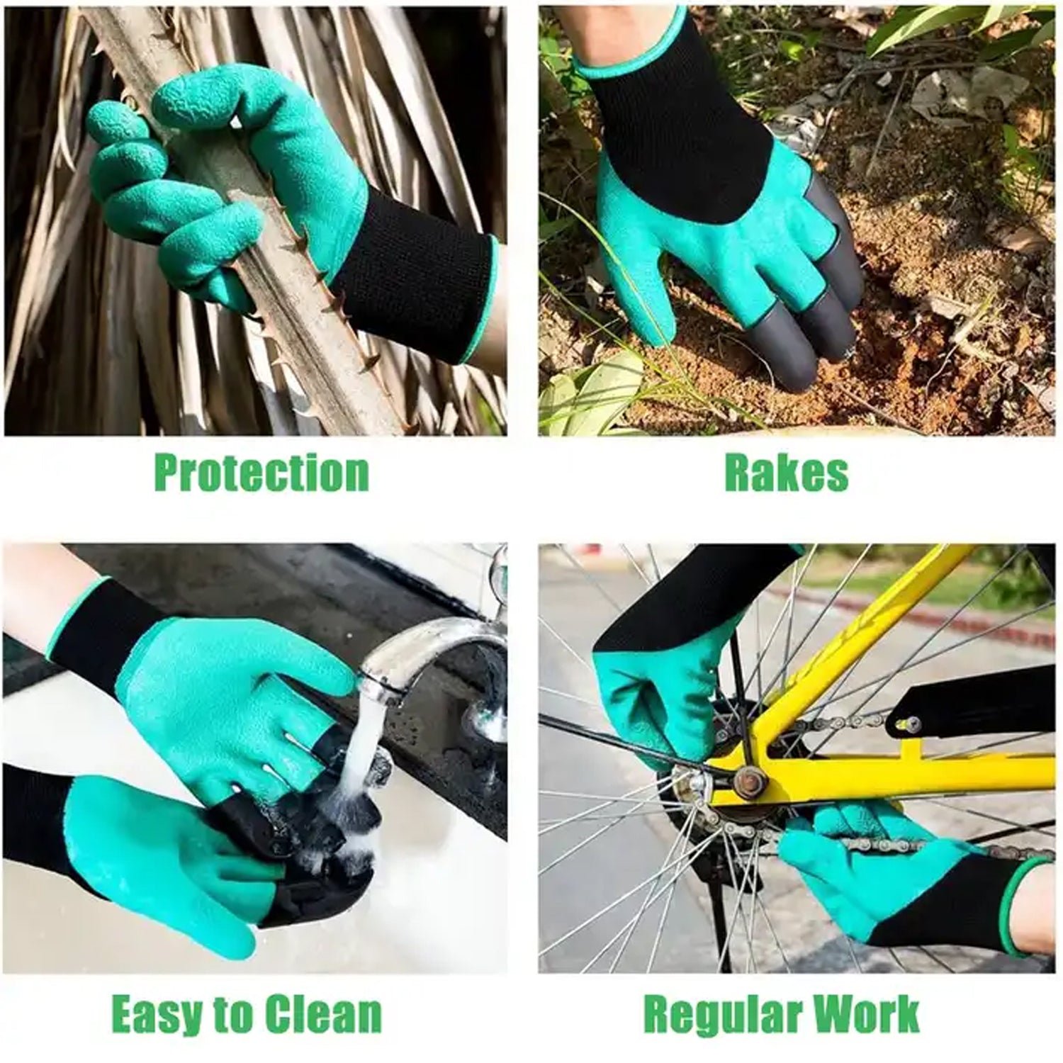 Durable garden gloves with claws, washable and colorful