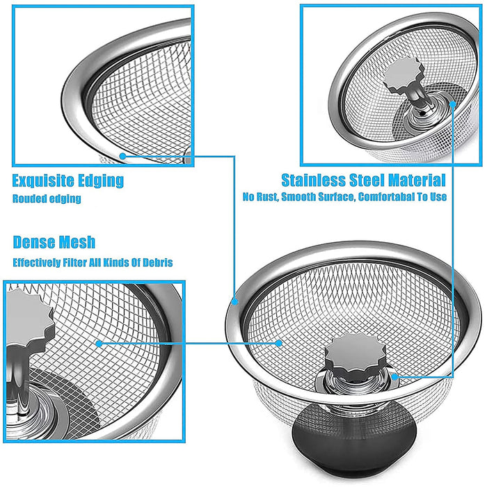 Stainless Steel Sink Strainer Basket Strainer Kitchen Sink Strainer (1 Pc)