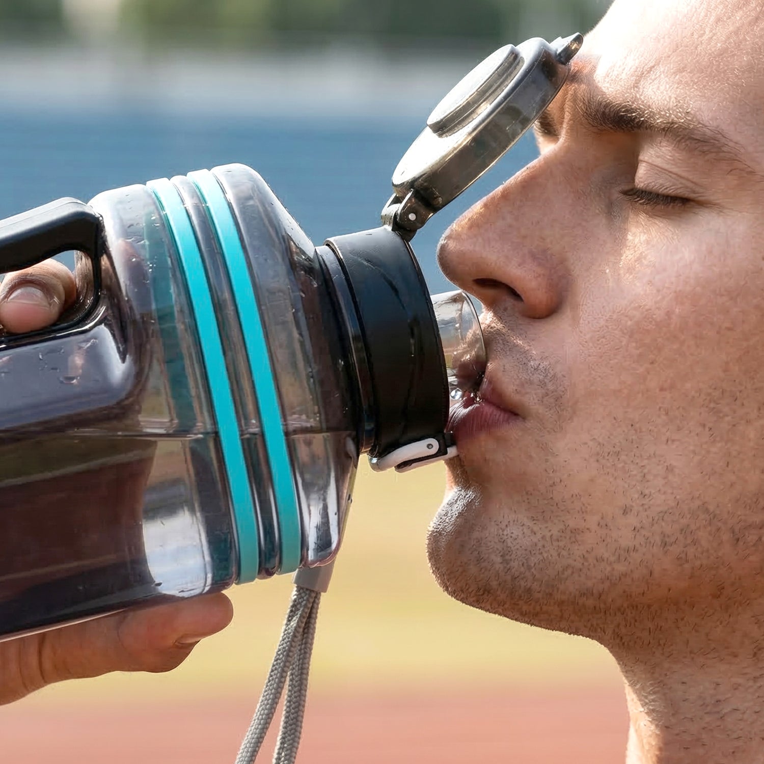 Large Square Gallon Style Water Bottle with Handle 1500 ML