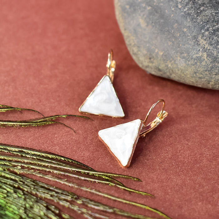 Luxe Triangle Earring Set - Geometric Glamour