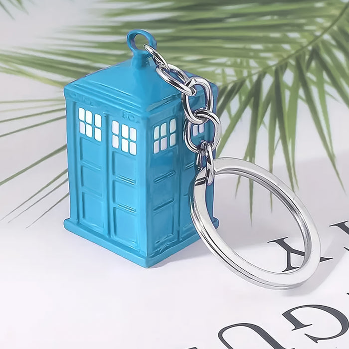 Police Booth Box Shape 3 D Metal Keychain (1 Pc)