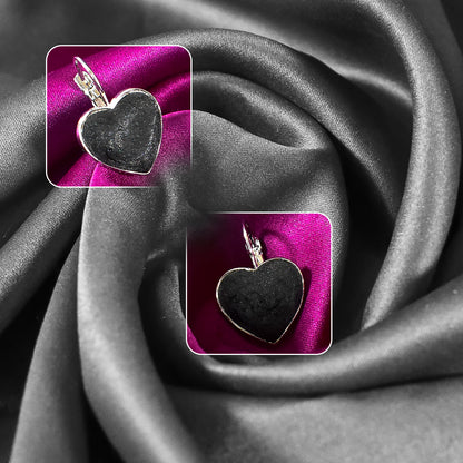 Midnight Love Black Heart Earrings