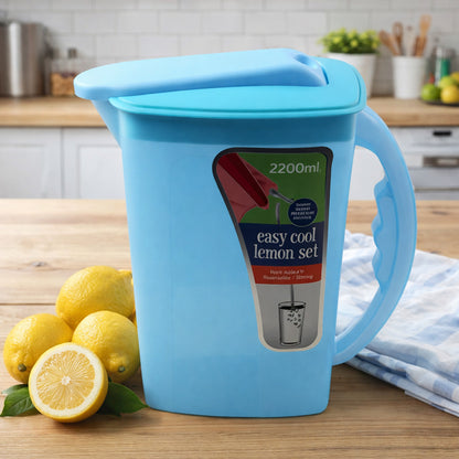 Easy Cool Lemon Set Water Jug with Lid & Handle (Approx. 2200 ml)