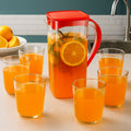 Plastic Jug with 6 Glass Set – 1.5L Unbreakable & Elegant