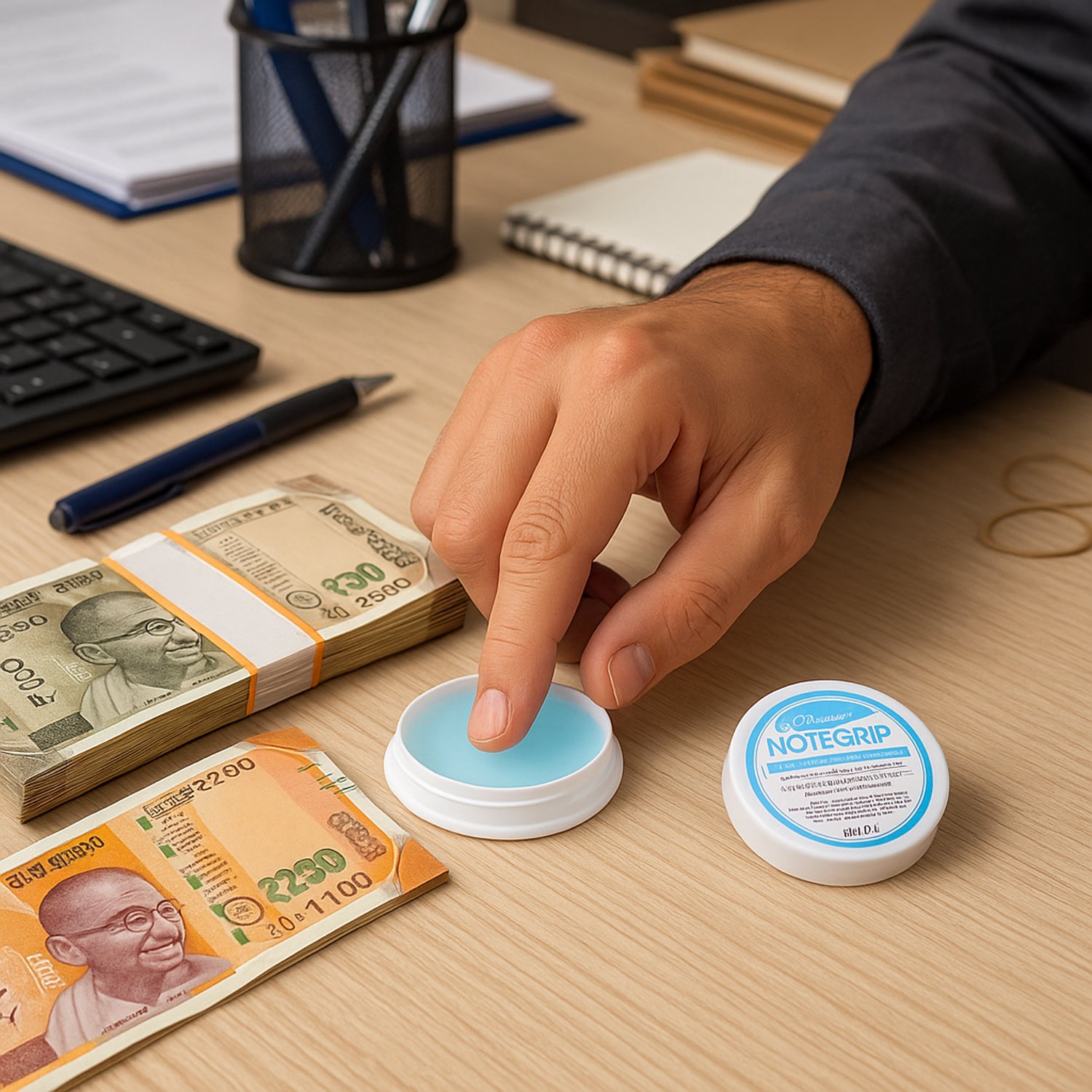 Officemate Note Grip 30g – Non-Sticky Gel for Easy Note Counting & Page Turning