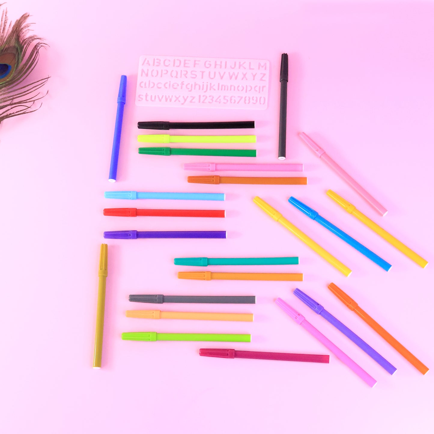 Camel Sketch Pens color with stantil alphabet – 24 Shades