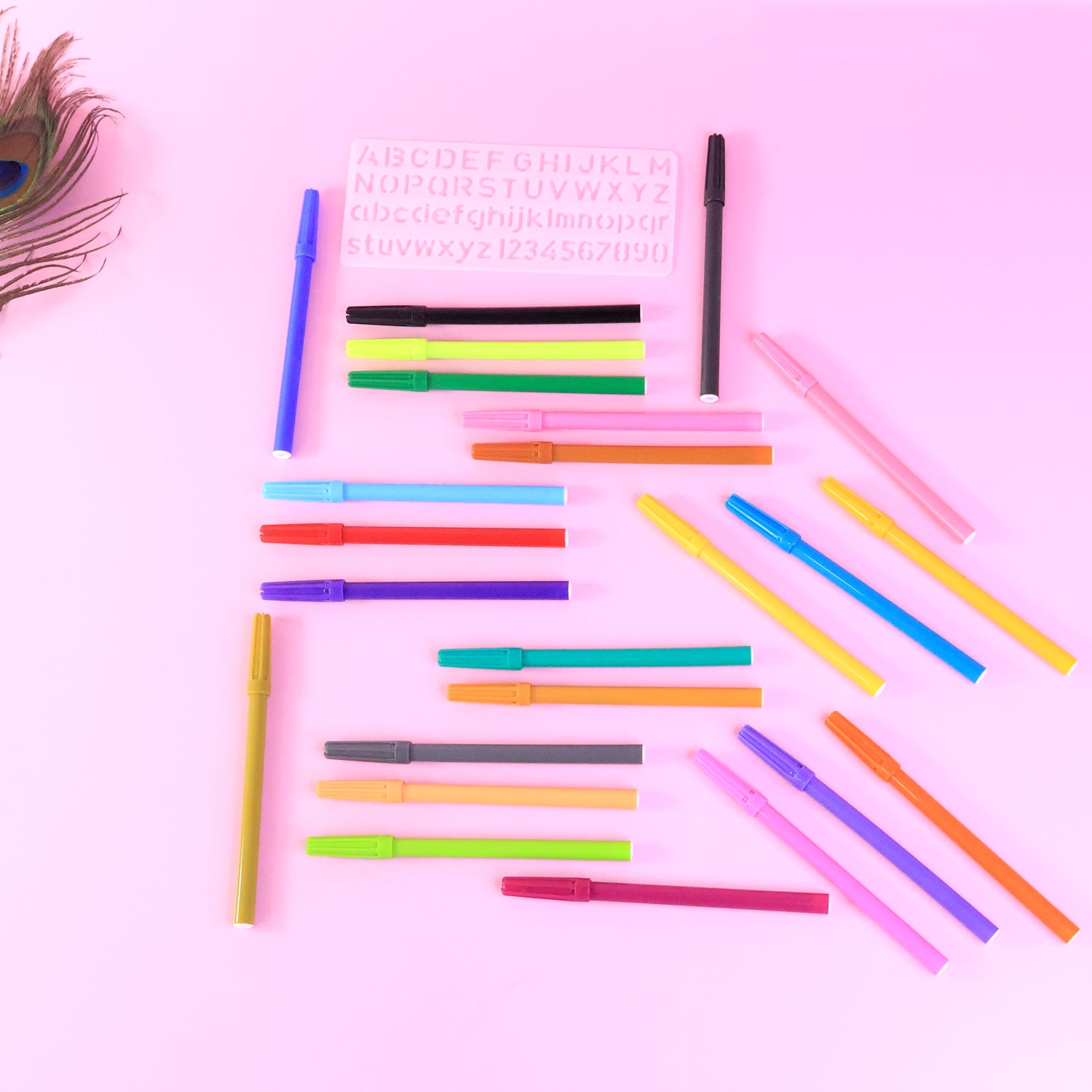 Camel Sketch Pens color with stantil alphabet – 24 Shades