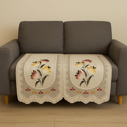 Floral Sofa Protector Runner - (1 Pc / 220x27 Inch)