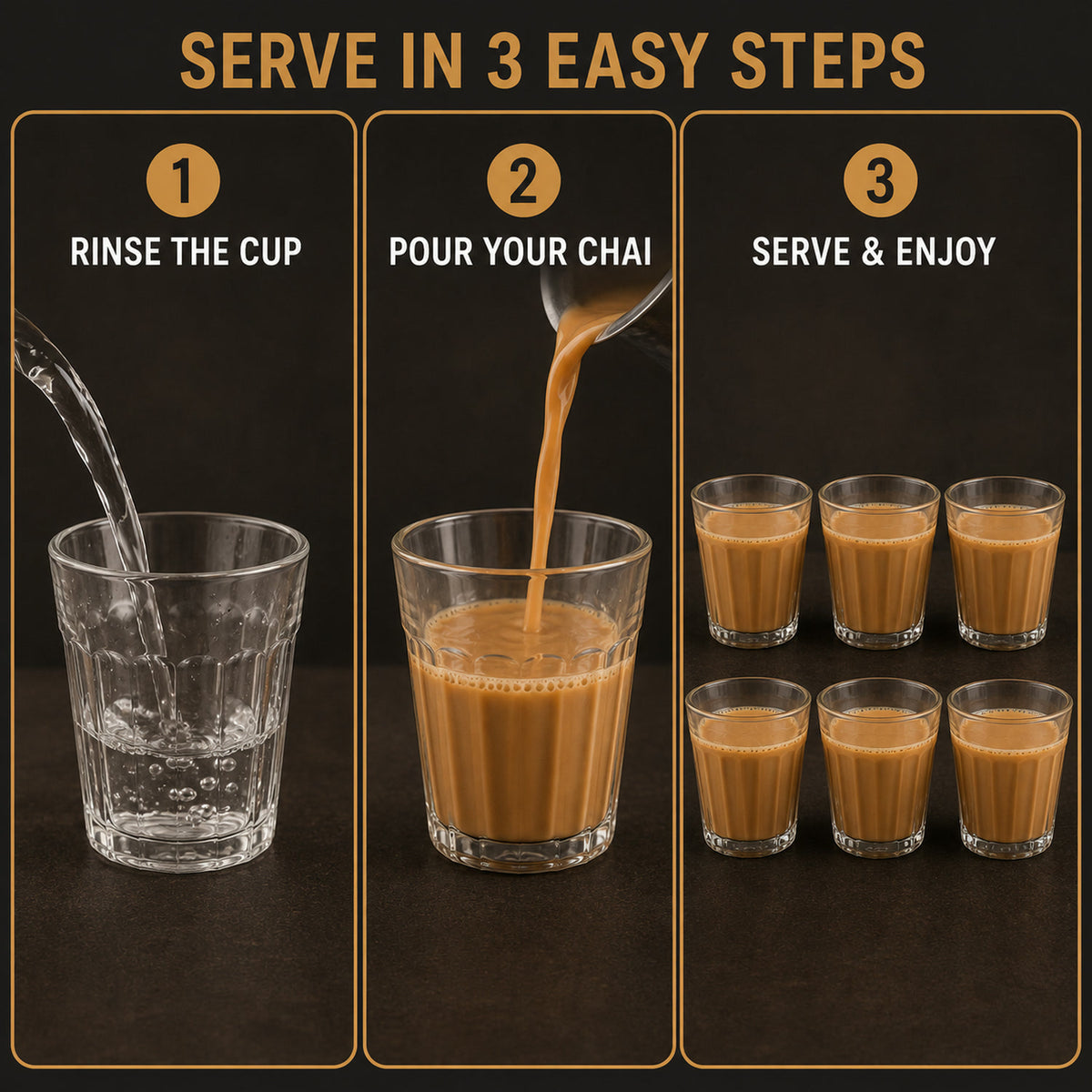 Chai Pyali Glass Set – 6 Pcs Transparent Unbreakable 130ml