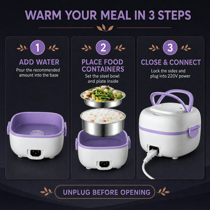 Electric Lunch Box – Portable Food Warmer with Steel | Lunchie Bunchie
