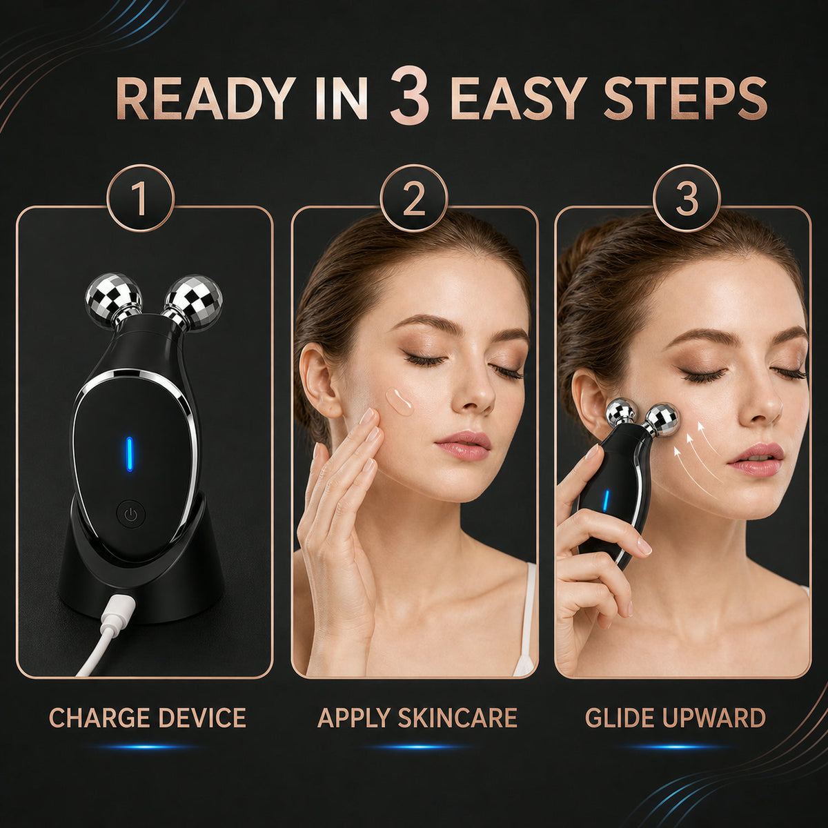 Microcurrent Face Massager – Skin Tightening & Wrinkle Care | Velvet Wellness