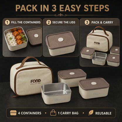 Insulated Tiffin Lunch Box Set – Keeps Food Warm & Cool