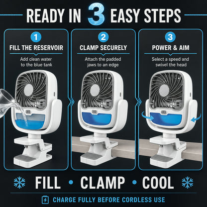 Portable Air Cooler – 3-Speed USB Rechargeable Fan | Velvet Wheels