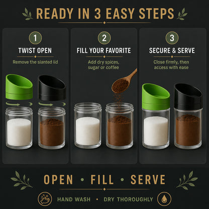 Kitchen Storage Jars – Airtight 2-Piece Slant-Lid Set