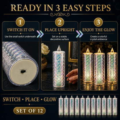 LED Tealight Candles – 12 Pack Flameless Diwali Lights | Indo Glow