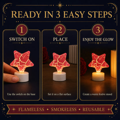 Star Shape LED Tealight Candles – Set of 12 Decorative Lights