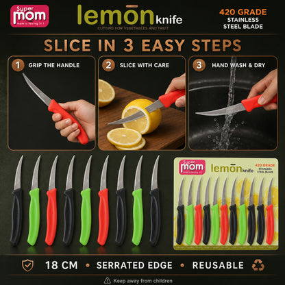 Lemon Knife Set – 10 Pc Stainless Steel Kitchen Cutting Knives