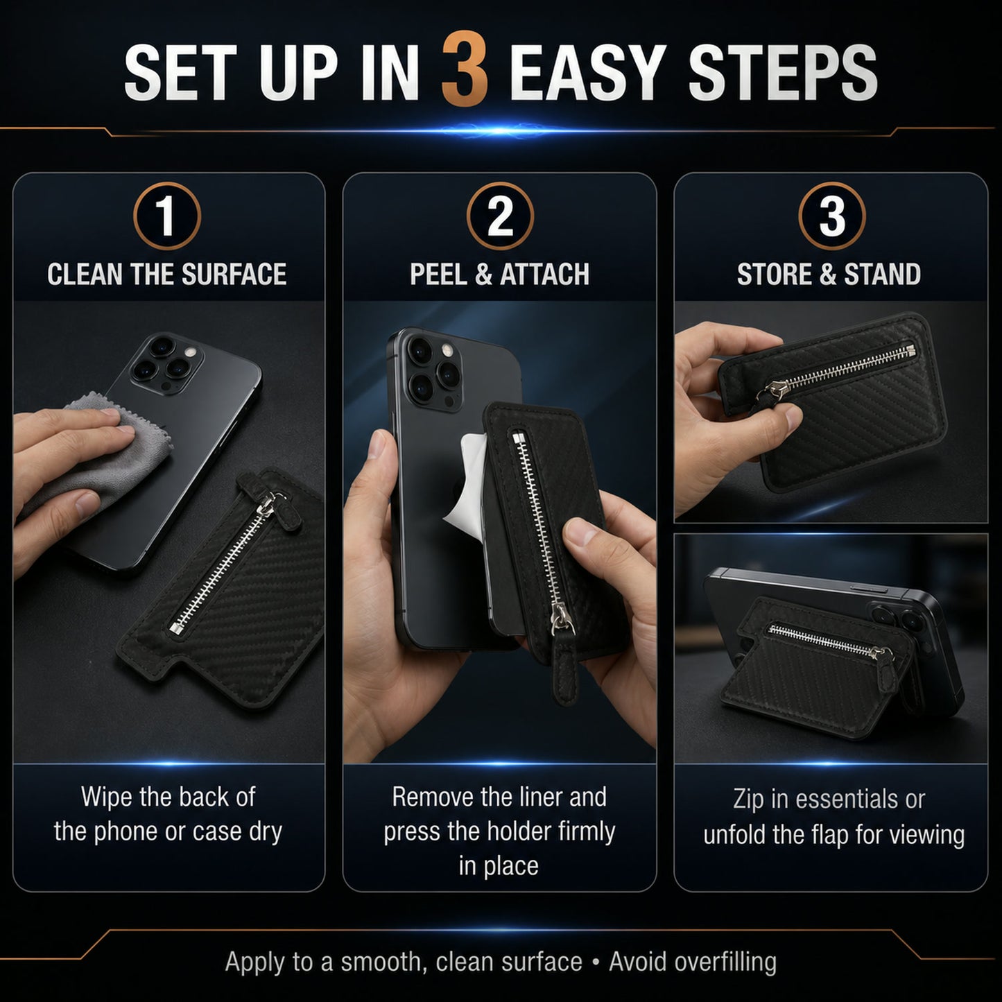 Adhesive Phone Card Holder – Wallet & Stand for Smartphones