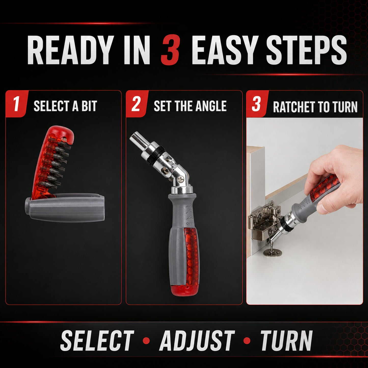 Ratchet Screwdriver Set – Adjustable Angle & 20 Bits | BoltForce