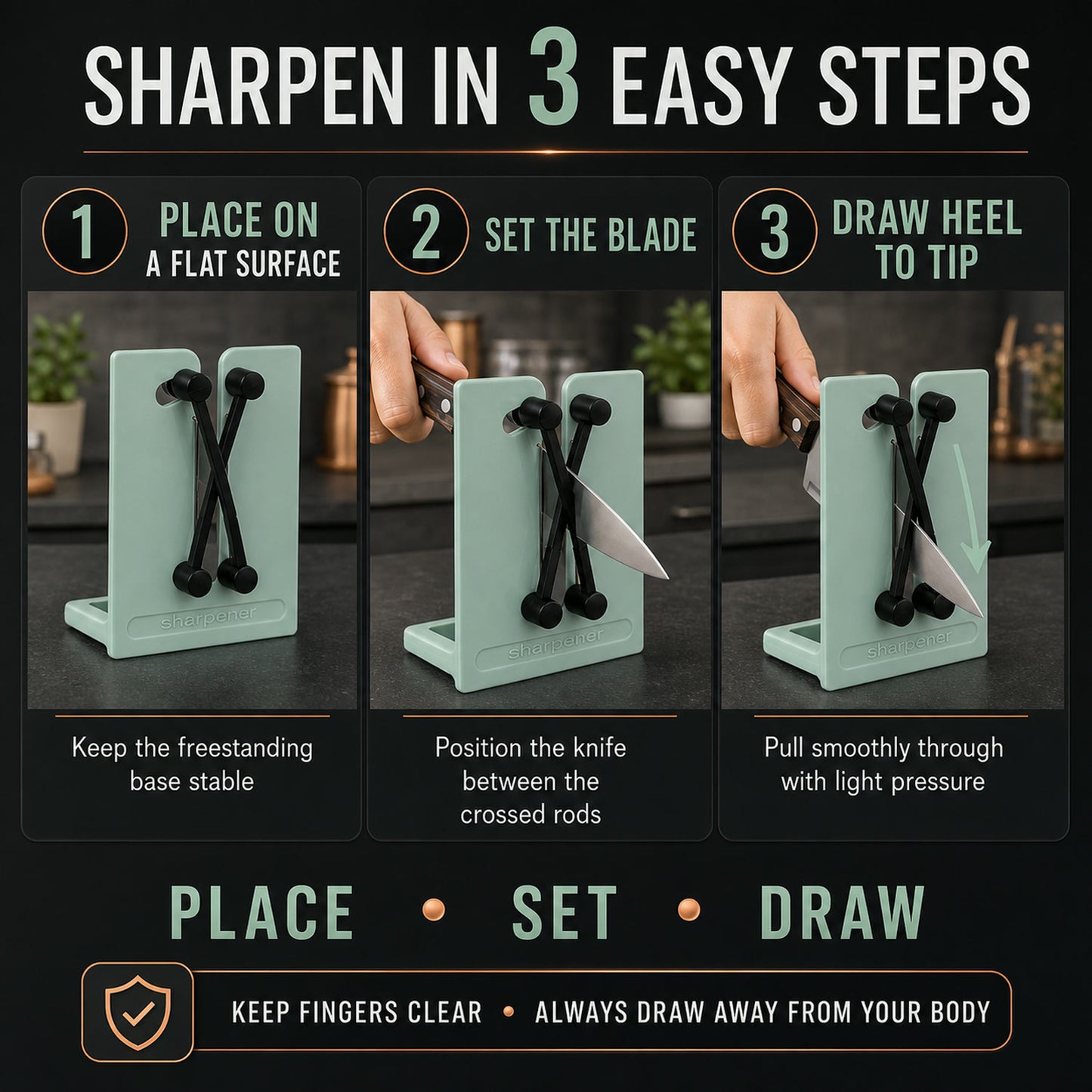 Kitchen Knife Sharpener – Professional & Easy to Use, knife sharpner