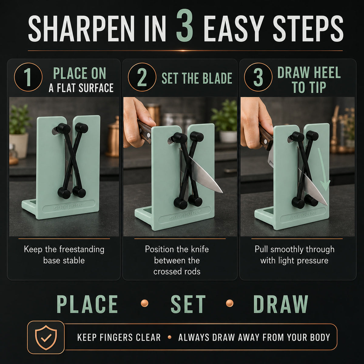 Kitchen Knife Sharpener – Professional & Easy to Use, knife sharpner