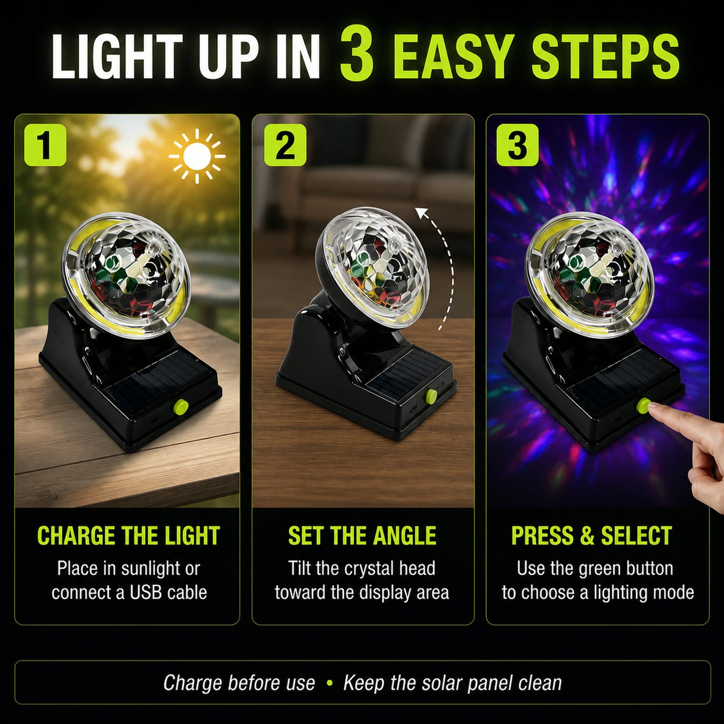 Solar Party Disco Light – Multifunctional 2 Modes LED Light